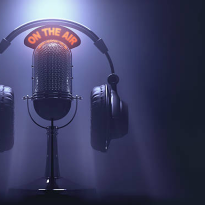 Radio ON AIR SIGN with Headphones and Microphone